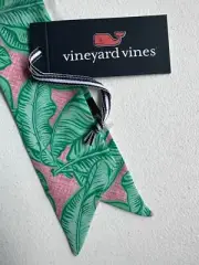 Vineyard Vines Joey Banana Leaf Silk Mini Scarf Hibiscus Hair Tie Bag Accent NEW