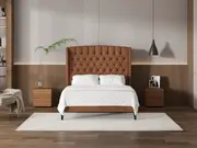 My Style Winged Headboard & Slimline Base - Queen / Gingerbread / Slimline Base
