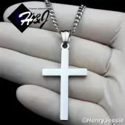 18"-36"Stainless Steel 3mm Silver/Gold Plated Cuban Curb Chain Cross Pendant*SP