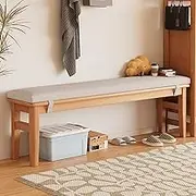 GUAWJRZDP Dining Bench, Wood Bench, Upholstered Entryway Bench, Bedroom Bench End of Bed Bench, Padded Wood Bench Indoor for Entryway Hallway, Living Room(Natural,140cm/55.1in)
