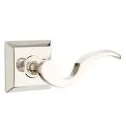 Emtek Cortina Door Lever Passage Set Quincy Rosette Polished Nickel