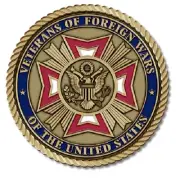 Veteran of Foreign Wars Medallion for Box Cremation Urn/Flag Case - 3" Diameter