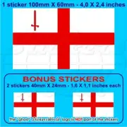 City of LONDON St George's Flag England UK Sticker, Decal 100mm (4") x1+2 BONUS