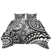 Black and White Mandalas Pile Coverlet