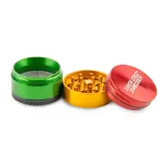 Sant Cruz Shredder Metal Tobacco, Spice, Coffee Grinder - Large 4pc - Rasta