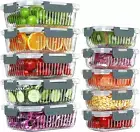 10 Packs Glass Meal Prep Containers with Lids, Glass Food Storage Containers Set