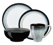 Halo 4-Piece Contemporary Blue Clay Dinnerware Set (Service for 1) - Brand NEW