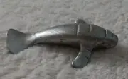 Vintage Pewter Statue Figure Miniature Figurine Manatee 2-1/4" Long