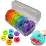 Daily Pill Organizer 2 Times a Day - Weekly AM PM Pill Box Case Damp-Proof