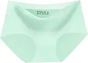 [FARZAH] 3Pcs Women Mid Waist Soft Ice Silk Seamless Lingerie Briefs Underwear Panties Hipster Underpants (Color : Fruit Green, Size : Medium)