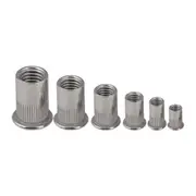 M3 Rivet Nuts Metric Nutserts, 304 Stainless Steel 180pcs, Nut Bolt Flange Blind Head Threaded Rivetnut Insert Kit Flat Set Riv Nut Tool Rivets Sunk