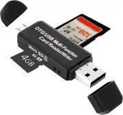 [2 in 1] USB Micro SD Card Reader, SD Card Reader USB, MicroSD Card Reader