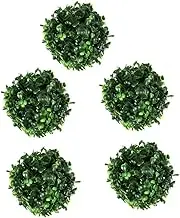 HOMOCONO 5Pcs Artificial Grass Balls Decorative Ceiling Ornaments Maintenance Fake Plant Topiary Balls for Home Decor Material
