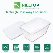 Reusable Plastic Takeaway Food Containers, Rectangle, Australian Made 500-1000ml
