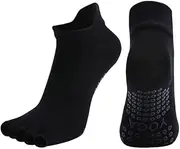 [aoozleny] Half Toe Non-slip Grip Socks -Five Finger Fitness Socks Cotton Socks for Yoga & Pilates & Dance & Ballet - Size 5-10