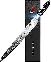 TUO Slicing Carving Knife - Bread Knife High Carbon Stainless Steel 12-Inch - Meat Knife with G10 Full Tang Handle - Black Hawk-S Including Gift Box