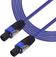 zolyet 12AWG Stage Mixer Cables o Amplifier Cord Speaker Connector Male to Male Four Core Oxygen Copper Conductor NL4FC Blue 1m Blue 1m