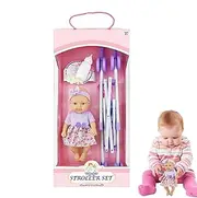 Doll Stroller with Doll for Kids - 10Inches Nursery Doll Set Foldable Doll Stroller - Realistic Stroller Toy Set Pretend Doll Playset for Girls
