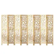Artiss Clover Room Divider Screen Privacy Wood Dividers Stand 8 Panel Natural
