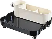 LeoLeozz Skin Care Organizer | Multi-Layer Storage Box - Innovative Split Design Skincare Organizer Raised Guardrail for Enhanced Protection (Black)