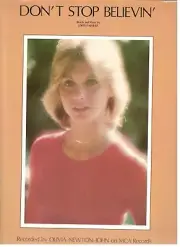 OLIVIA NEWTON-JOHN DON'T STOP BELIEVIN' SHEET MUSIC-PIANO/VOCAL/CHORDS-1976-NEW!