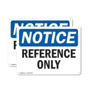 (2 Pack) Reference Only OSHA Notice Sign Decal Metal Plastic