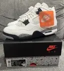 Nike Air Jordan 4 Retro Shoes "White Cement" White/Fire Red Men’s Size 8.5 -2025