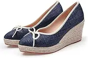 [ZIRIA] Women high Heel Pointed Toe Wedges Platform Espadrilles Shoes Party Pumps Comfortable Casual Shoes rops Sole