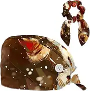 [YTYVAGT] Scrub Caps Women,Scrub Hats Suitable for Women,Christmas Snowman Winter