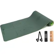 METEOR 183x65cm TPE Yoga Mat in 6mm Thickness (Dark Green)