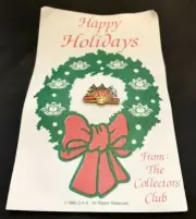 Vintage 1990 Cabbage Patch Kids Collectors Club Happy Holidays Pin - NEW