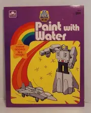 Vintage Go Bots Paint With Water Coloring Book Tonka 1985 NEW