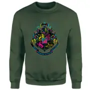 Harry Potter Hogwarts Neon Crest Sweatshirt - Green