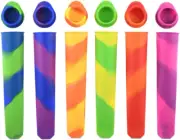 Silicone Ice Pop Molds, Popsicle Maker Molds with Attached Caps, Mixed Color, Se