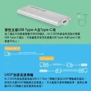 創見Transcend TS-CM80S SSD固態硬碟 專用外接盒 適用 M.2 2242 2260 2280