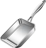 Tamagoyaki Pan, Stainless Steel Japanese Omelette Pan, Small Frying 7.5x6.3, Rectangle Frying