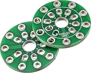 uxcell 9 Hole Power Adapter Board Electronic Socket PCB Board Wiring Board for Vacuum Tube Base, Valve Socket Green Pack of 2