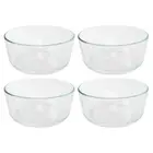 Pyrex 7203 Simply Store 7-Cup Round Clear Glass Food Storage Bowl (4-Pack)
