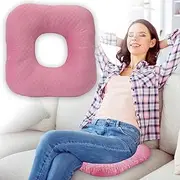 Vinban Stuffed Donut Pillow Seat Cushion | for Tailbone and Coccyx Pain, Hemorrhoids, Bed Sores, Pregnancy, Prostate, Surgery Recovery, Sitting Pressure Relief, for Home, Office and Car (Pink)