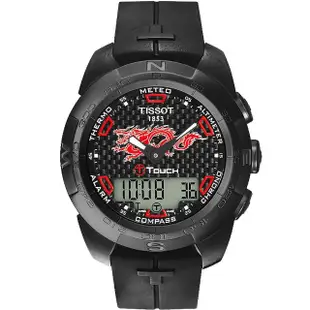 【TISSOT】T-touch龍年紀念碳纖維鈦限定手錶 送行動電源(T0134204720101)