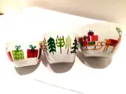 CRATE & BARREL Christmas Nesting Bowls (set of 3), NEW From 2014, MINT, J Bowers