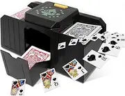 Automatic Card Shuffler, Poker Card Shuffler Machine, 2 Power Supply Method, One-Press Operation, Low Noise Electric Shuffling Machine for Poker, Uno, Blackjack, Texas
