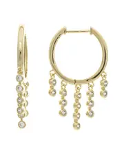 Rivka Friedman 18K Plated CZ Dangle Earrings