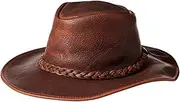 [Henschel Hats] Walker, Full Grain Leather, Shapeable Brim, Braided Band