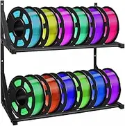 3.D Printer Filament Storage Rack | 3.D Filament Storage Shelf | Wall-Mounted Double-Layer Organizer Shelf | Filament Display Holder for Workshop, Lab, Company, or Home Use