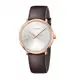 Calvin Klein CK簡約玫瑰金時尚皮帶腕錶(K3M216G6)39mm
