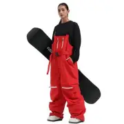 Snowboard Bibs Women Men Ski Bibs Snow Pants Super Baggy Loose Overalls Insul...