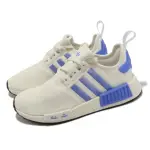 【ADIDAS 愛迪達】休閒鞋 NMD R1 W 女鞋 奶油白 米色 藍 BOOST 經典 緩震 襪套式(HP2823)