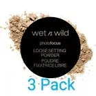 3 DEEP Wet n Wild PhotoFocus Loose Setting Powder, 522B Deep 0.7 oz Sealed