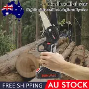 6" Chainsaw Cordless Battery Rechargeable Wood Cutter Saw Chain Saws OZ